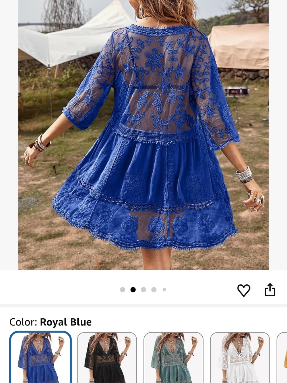 Royal Blue Embroidered Girls' Dress